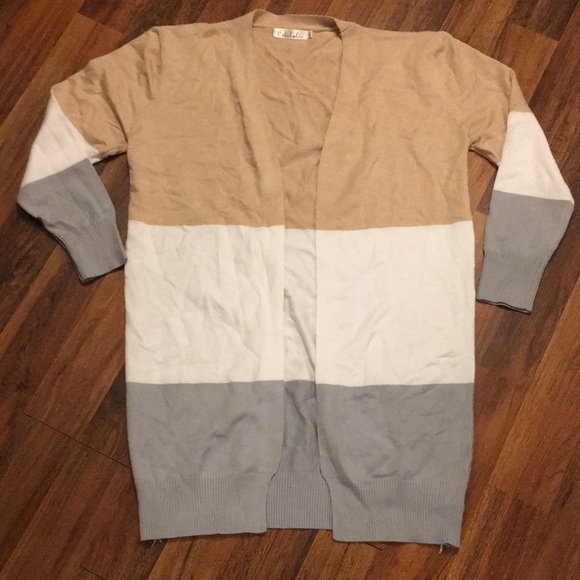 Cutekolve Colorblock Sweater Cardigan - Picture 1 of 4